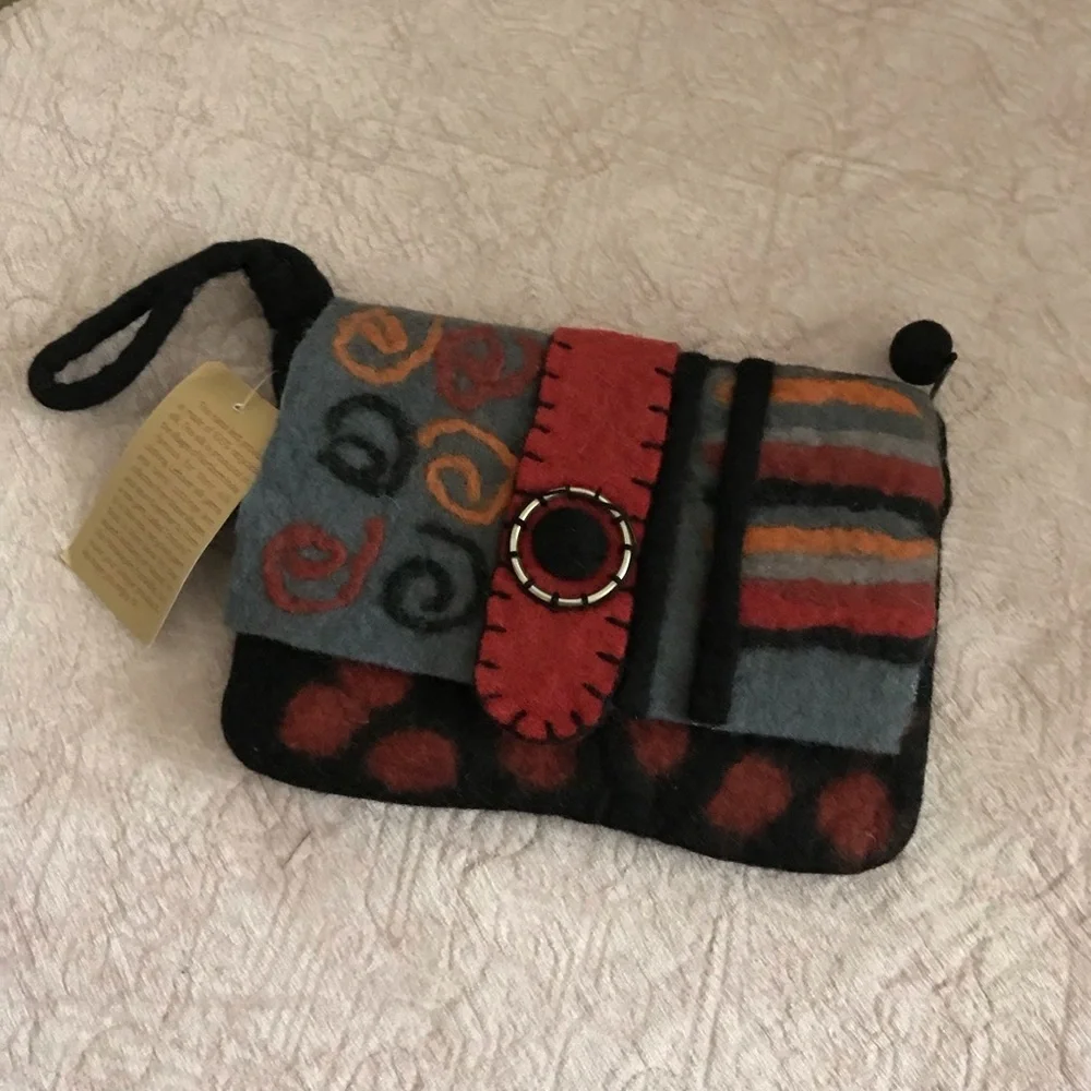 Colorful Felt Clutch Bag - Picture 1 of 8